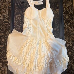 Elegant Cream Backless Dress